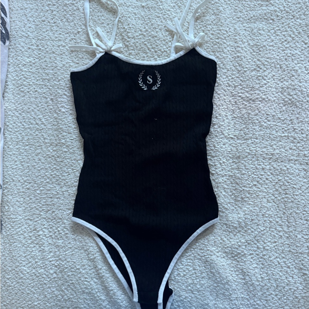 Elegant Black and White Women's Bodysuit